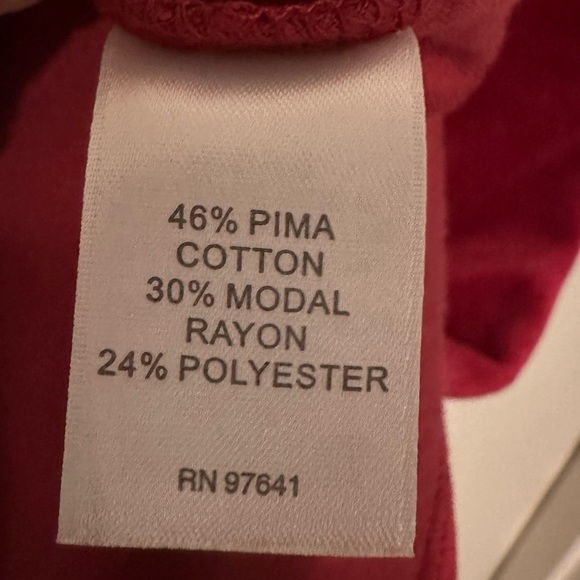 J. Jill Red Velvet Dress Long Sleeve Shift Size M Pima Cotton Holiday Romantic - Picture 6 of 9